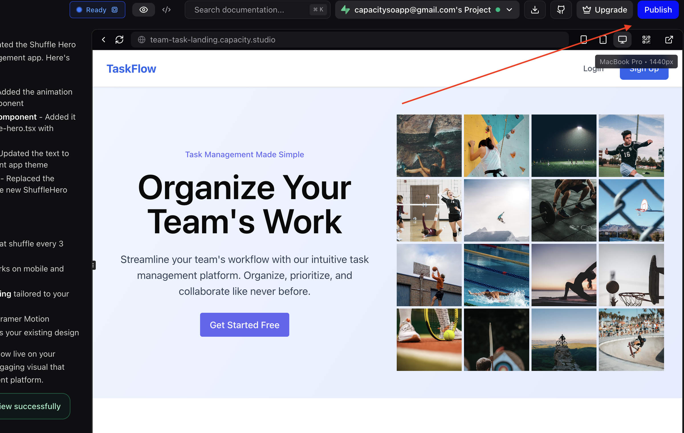 Publish your Capacity project