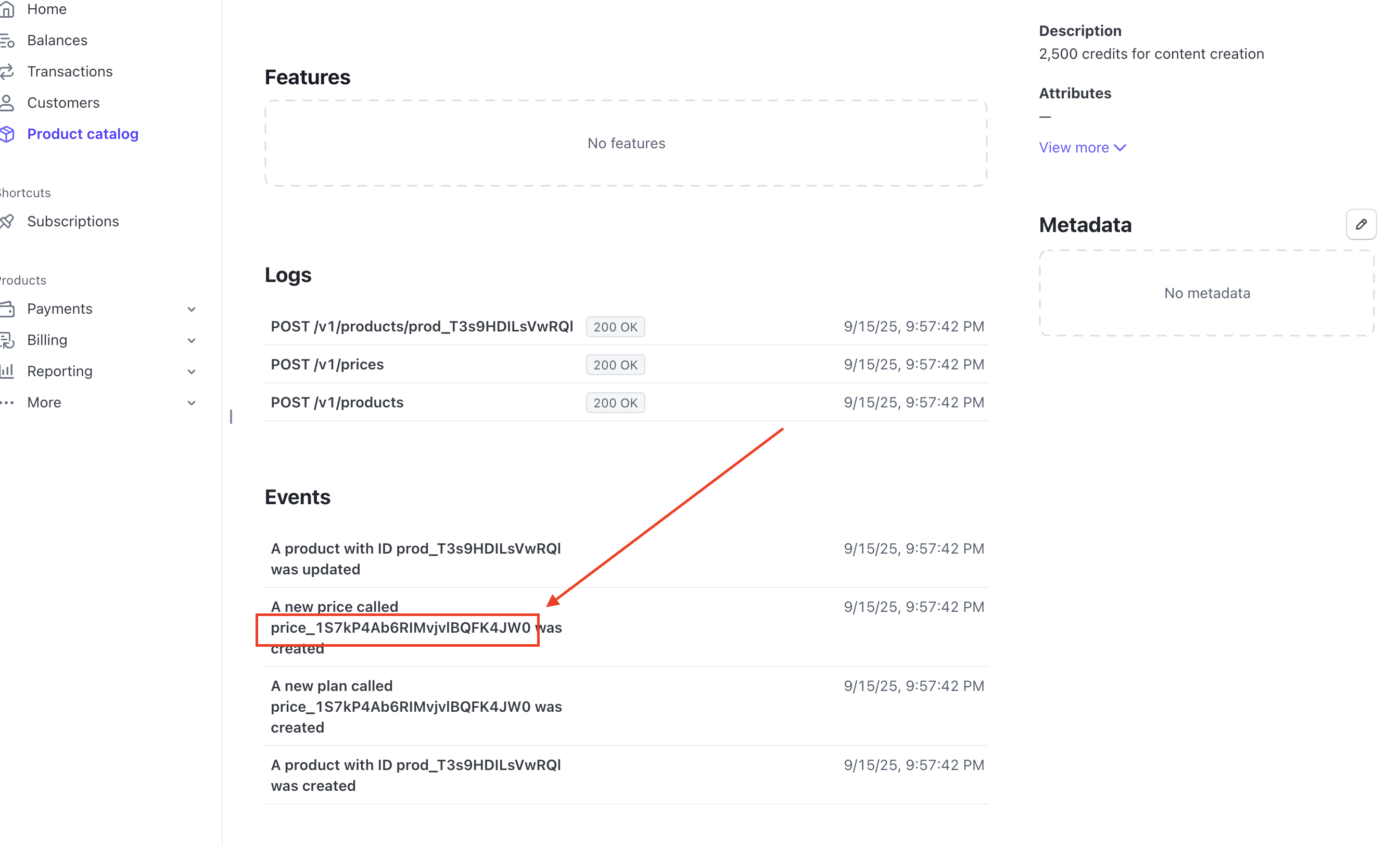 Stripe product page