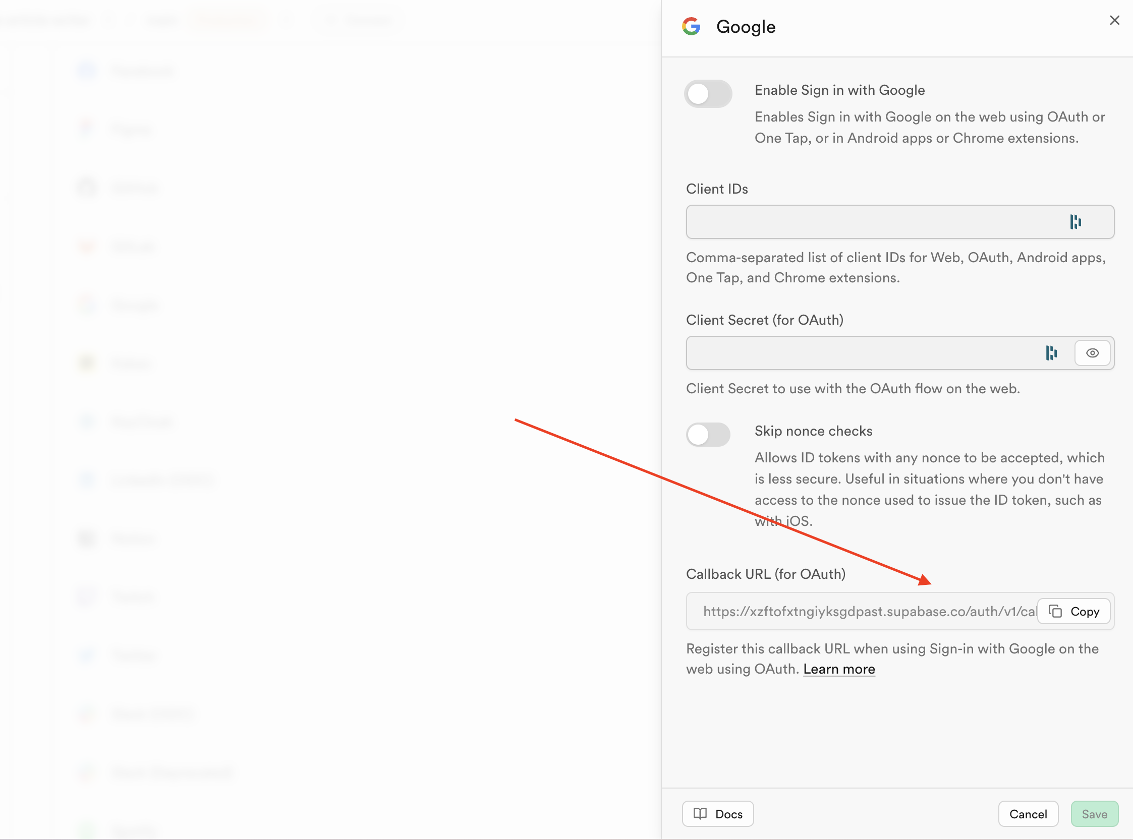 Supabase Google Auth Callback URL