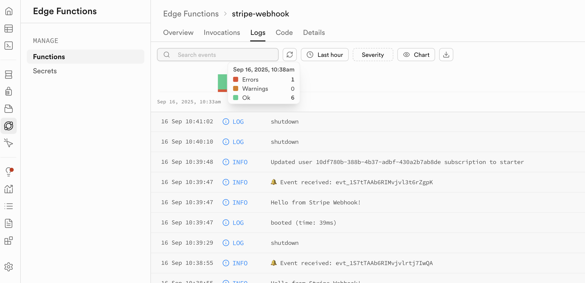 Stripe logs