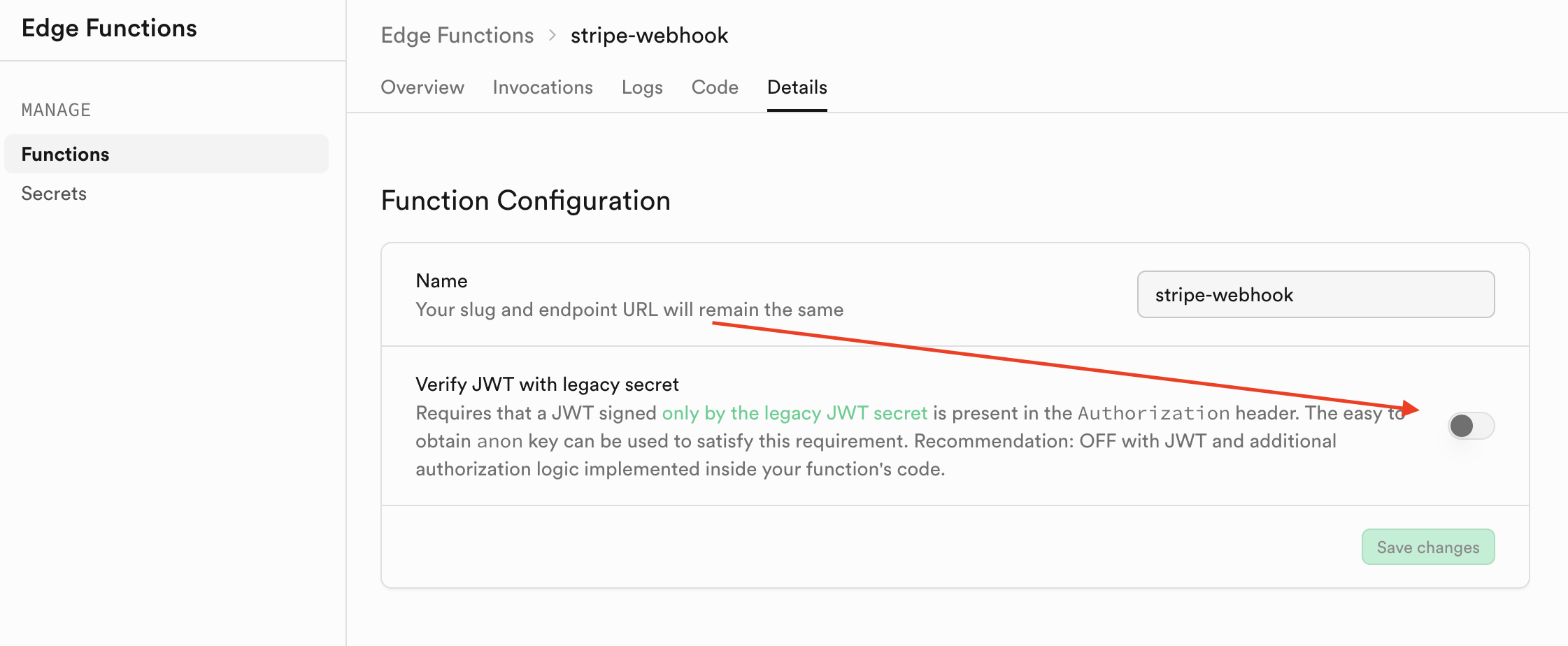 Stripe adding webhooks edge function