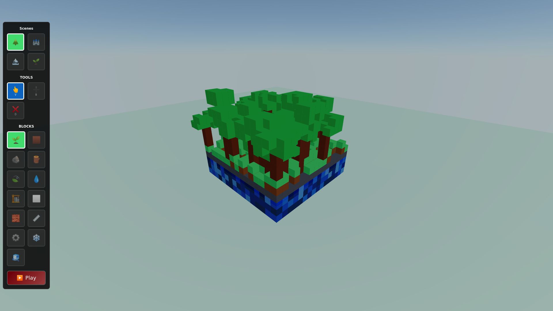 Blocky React World — built with Capacity