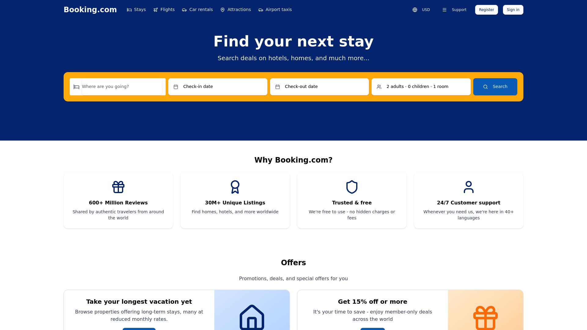 Booking Com Clone — built with Capacity