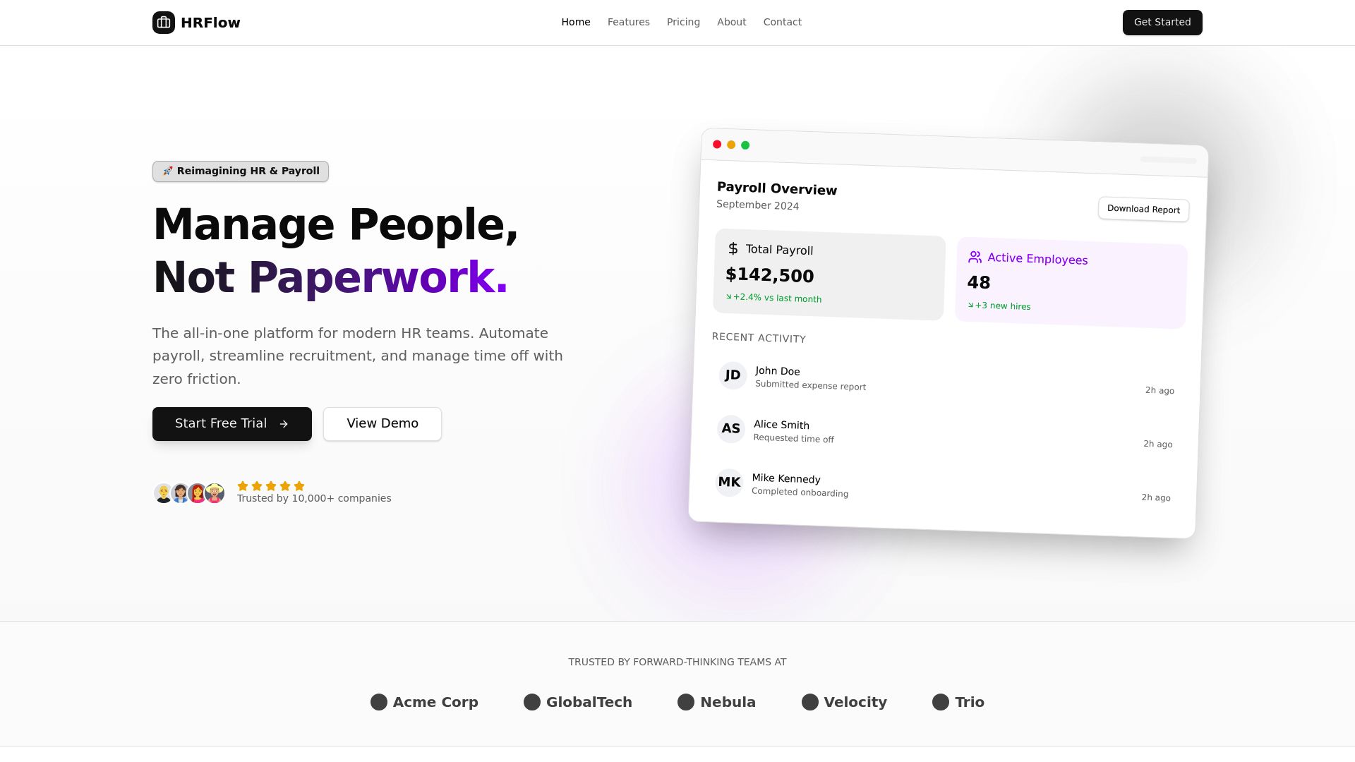 Hr Payroll Management Platform — built with Capacity